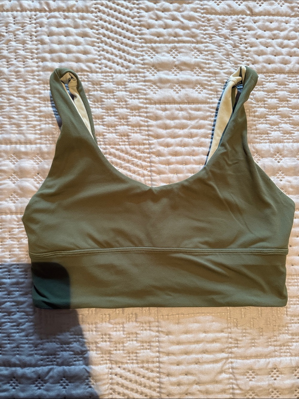 Lululemon Olive Green reversible sports bra, size 8